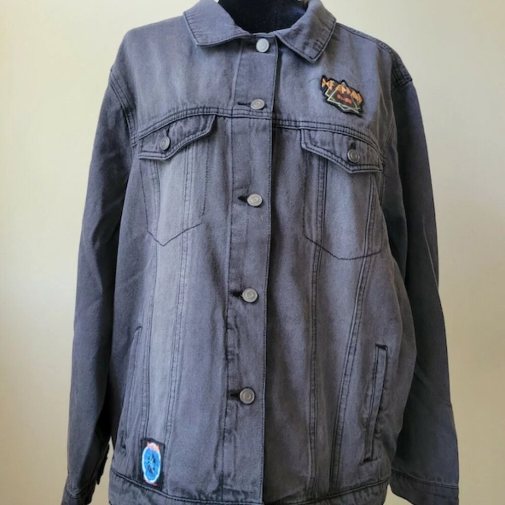 New with Tags Junk Food Women's Def Leppard Vintage Black Hysteria Jean Jacket